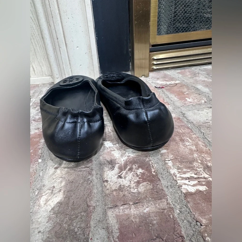 Tory Burch‎ Black Leather Minnie Logo Ballet Flats – ‼️Mismatched‼️ Sizes 9 & 10